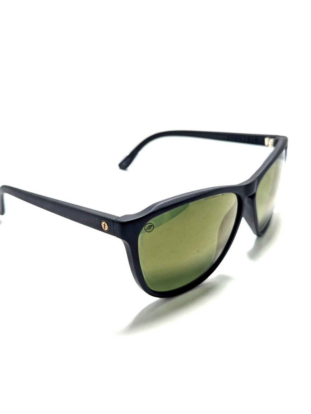 Electric Encelia Men's Black Retro Classic Green Lens Sunglasses UV Protection